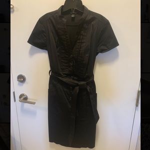 Black button up dress